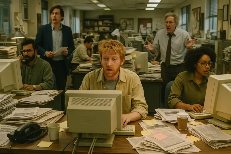 Newsroom Chaos for The Paper TV Show