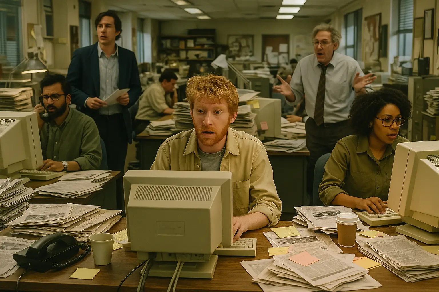 Newsroom Chaos for The Paper TV Show